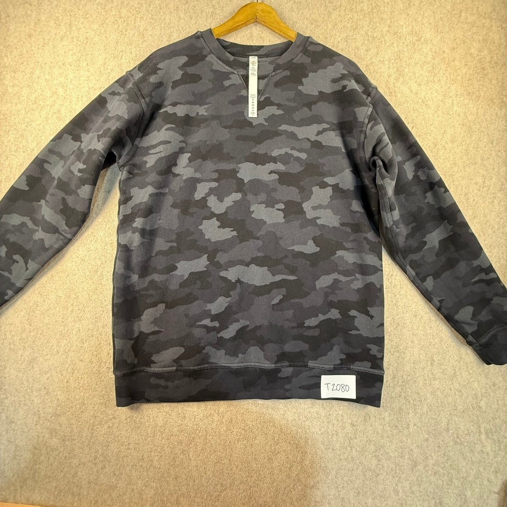 Lululemon Perfectly Oversized Crew Camo Deep Coal Multi Sweatshirt Size 10